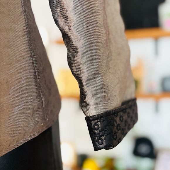 Spanner-Reversible Jacket Silver & Black Embroidered Circles | Size M - Picture 11 of 14